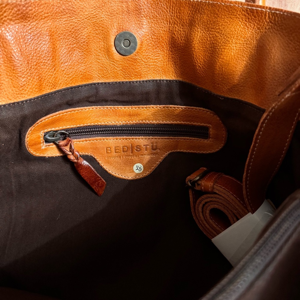 BED|STU Rustic Pecan Rockaway Brown Leather Shoulder Bag - Picture 5 of 7